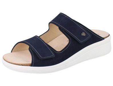 FINN Comfort Morelia Damen Pantolette Hausschuhe blau indigo Nubukleder