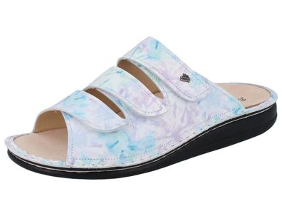 FINN Comfort Korfu Damen Pantolette Hausschuhe blau lila sky blur Glattleder