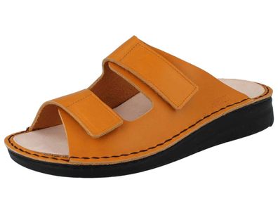 FINN Comfort Mabuto Damen Pantolette Hausschuhe gelb sun Sandamil Glattleder