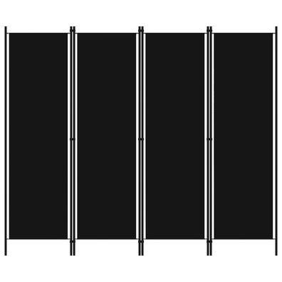 vidaXL 4-tlg. Raumteiler Schwarz 200x180 cm