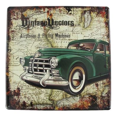 Blechschild, Reklameschild Vintage Vectors, Auto Wandschild 30x30 cm