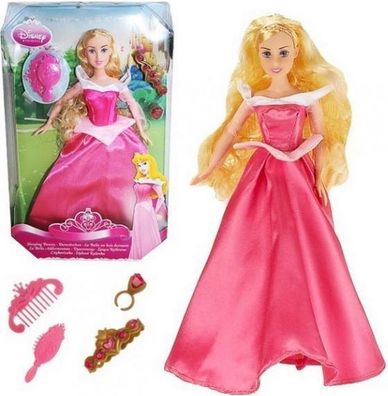 Disney Princess Dornröschen Puppe – Märchen Barbie Spielpuppe mit Ring und Krone