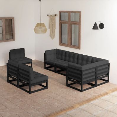 vidaXL 8-tlg. Garten-Lounge-Set mit Kissen Massivholz Kiefer