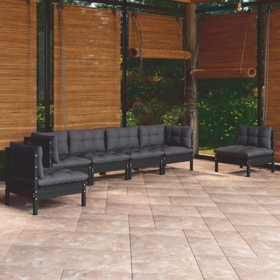 vidaXL 6-tlg. Garten-Lounge-Set mit Kissen Kiefer Massivholz