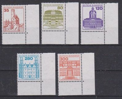 BRD 1982 postfrisch Burgen Schlösser Ecke unten rechts MiNr. 1139-1143