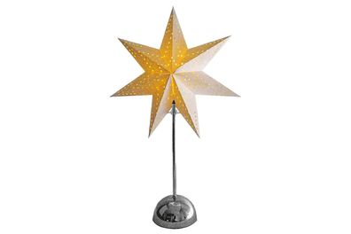 STAR Trading LED-Standstern Cellcandle Metall/Papier Flocke 55x35cm Batterie Timer