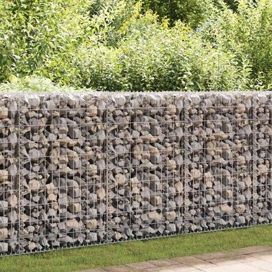 vidaXL Gabionenwand mit Abdeckung Verzinkter Stahl 100×20×100 cm