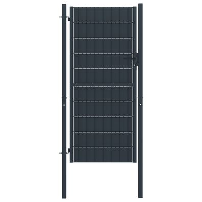 vidaXL Zauntor PVC und Stahl 100x164 cm Anthrazit