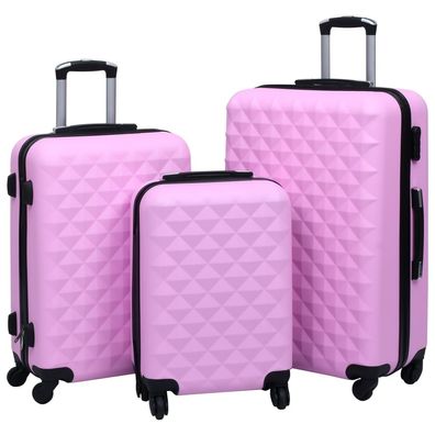 vidaXL Hartschalen-Trolley-Set 3 Stk. Rosa ABS