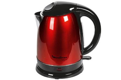 Moulinex Wasserkocher BY 5305 kabelos 1,7 l 2400 Watt metallic-rot/schwarz 