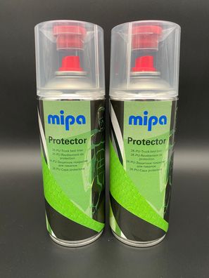 2x Mipa Protector 2K Spray schwarz matt 400ml inkl. Härter Beschichtung Lack