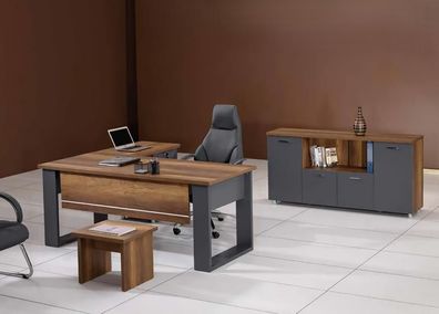 Schreibtisch Arbeitsfläche Kommode Couchtisch Sideboard Arbeitszimmer 5Tlg