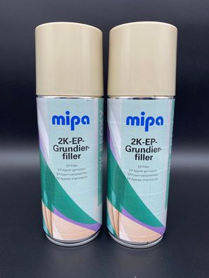 2x Mipa 2K Epoxy Grundierfiller 400ml beige Grundierung Epoxid Grundierfüller