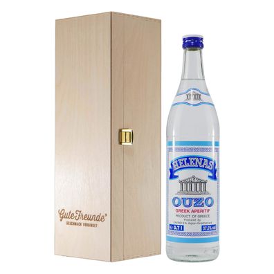 Helenas Ouzo mit Geschenk-Holzkiste