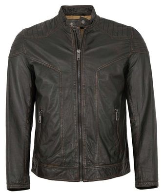 Milestone - Herren Lederjacke Lammnappa schwarz