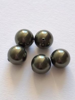 Swarovski® Pearl Half-Drilled Dark Green Pearl 10mm