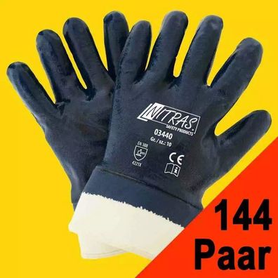 144 Paar Nitrilhandschuhe Arbeitshandschuhe Handschuhe NITRAS 03440 blau (Gr.8-11)