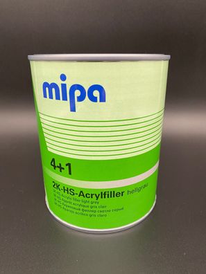 4 + 1 Mipa 2K HS Acrylfiller hellgrau Füller Dickschichtfüller Autolack 1 Liter