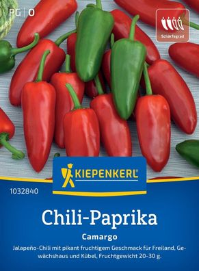 Chili-Paprika Camargo, F1, Jalapeno-Chili - Freiland, Gewächshaus u Kübel