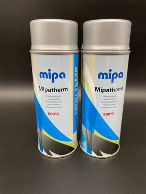 2x Mipa Mipatherm Spray silber 400ml bis 800°C Thermolack Auspuff Motorlack