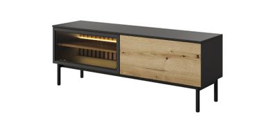 Furnlux Tv Stand Lang Oak & Black 150cm