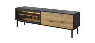 Furnlux Tv Stand Lang Oak & Black 180cm