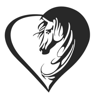 Auto Aufkleber, Pferde-Herz, Sticker, 11x11cm, 1x