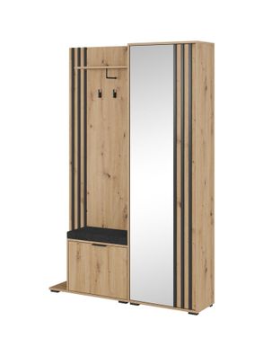Furnlux Hallway Closet Nelly Oak & Black 131cm