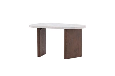 Furnlux Side Table Gronvik Walnut & Marble Grey 45cm