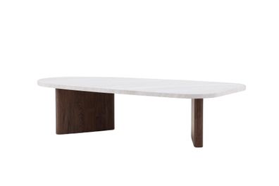 Furnlux Coffee Table Gronvik Walnut & Marble Grey 65cm