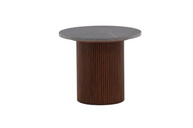 Furnlux Side Table Haron Marble Grey & Walnut 52cm