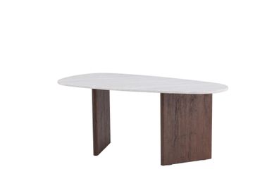 Furnlux Dining Table Gronvik Walnut & Marble Grey 90cm