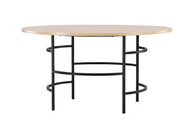 Furnlux Dining Table Copenhagen Oak & Black 140cm