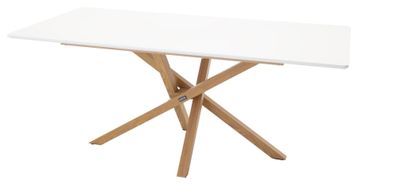 Furnlux Dining Table Piazza White & Oak 90cm