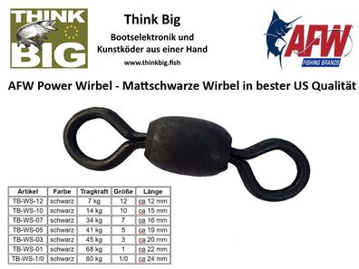 AFW Premium Power Wirbel, Tönnchenwirbel, verschiedene Größen 7 bis 80 kg, 10 Stück