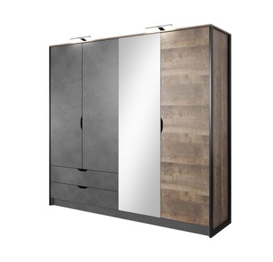 Furnlux Wardrobe Arden Black 220cm