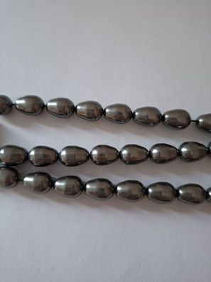 Swarovski® Pearls Pear Dark Grey 11mm