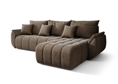 Polsterecke Calvani Ecksofa mit Schlaffunktion 185x280 cm Sofa L-Form Samtstoff