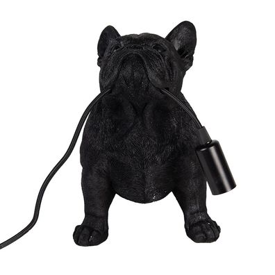 Clayre & Eef Tischlampe Hund 35x19x28 cm Schwarz Kunststoff