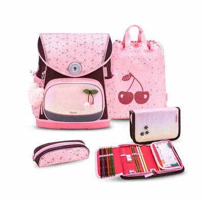 Belmil Compact Plus Premium Schulranzen Set 4-teilig "Cherry Blossom"