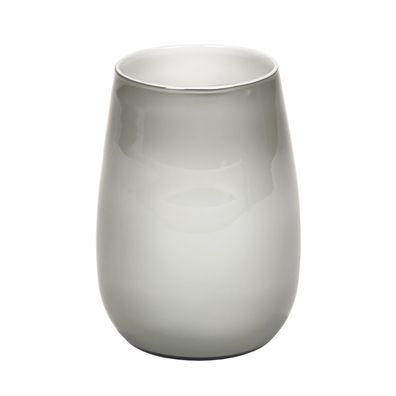 Lambert Pisano Vase groß Überfangglas, platin H30 cm D 22 cm p 16956