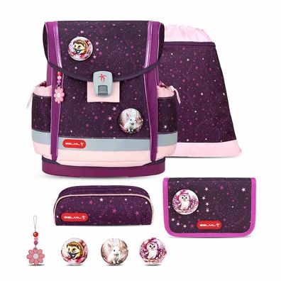 Belmil Classy Plus ergonomisches Schulranzen-Set 5-teilig "Magical Stars" mit