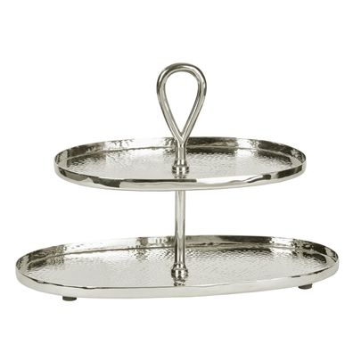 Lambert Clea Etagere, nickel, Eisen, 2 Ebenen, H 31 cm 41240