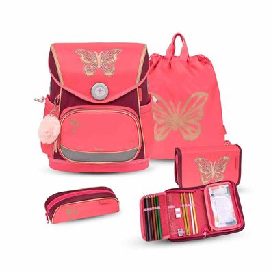 Belmil Compact Plus Premium Schulranzen Set 4-teilig "Coral"