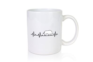 Wildschwein Herzschlag | Jagd Motiv | Jäger | jagen - Tasse Weiß