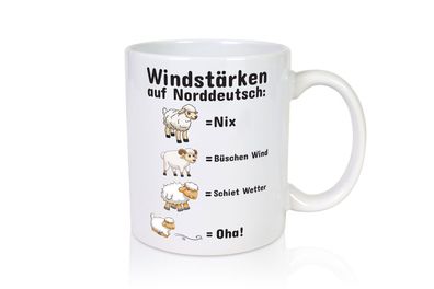 Windstärken auf Norddeutsch | Norddeutschland Tasse - Tasse Weiß