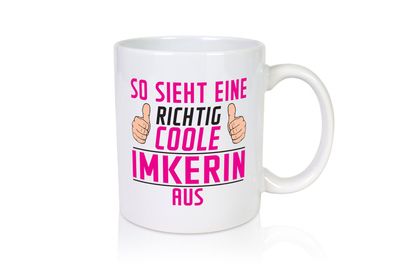 Richtig Coole Imkerin | Imkerei - Tasse Weiß