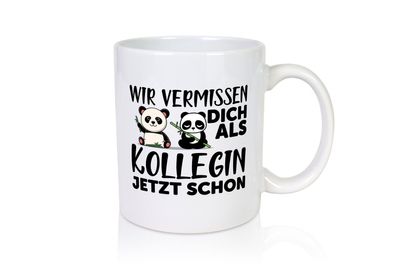 Kollegin Abschiedsgeschenk | Büro Tasse | Pandas - Tasse Weiß