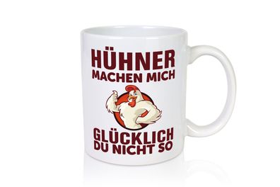 Hühner Tasse | Spruch Tasse | witziges Huhn | Bauer - Tasse Weiß