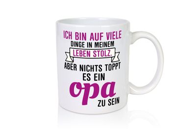 Opa Tasse | Stolzer Großvater | Vatertag | Enkelkinder - Tasse Weiß